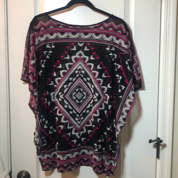 Alfani Tops - Alfani Women’s nylon sheer flowy blouse size LP